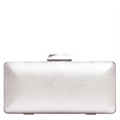 CAPITOLLIUM - CLUTCH RETANGULAR COURO FAKE GRANDE - PRATA