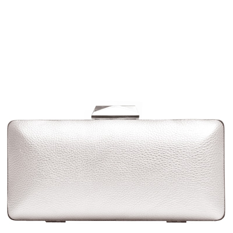 CAPITOLLIUM - CLUTCH RETANGULAR COURO FAKE GRANDE - PRATA