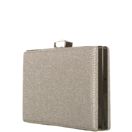 CAPITOLLIUM - CLUTCH RETANGULAR GLITTER FECHO METAL - PRATA