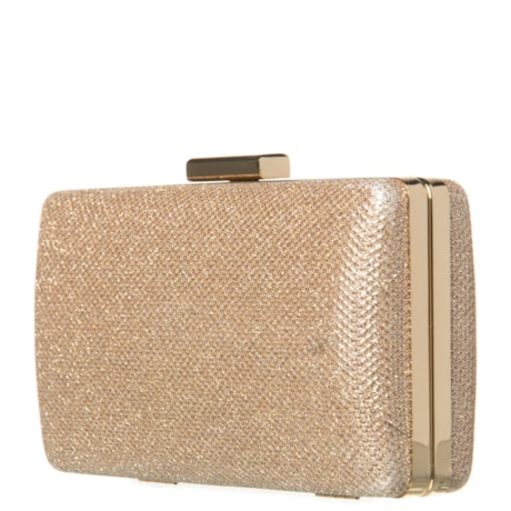 CAPITOLLIUM - CLUTCH RETANGULAR MÉDIA COM GLITER - CHAMPANHE