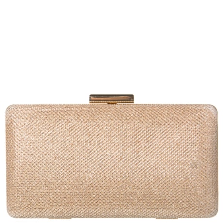 CAPITOLLIUM - CLUTCH RETANGULAR MÉDIA COM GLITER - CHAMPANHE