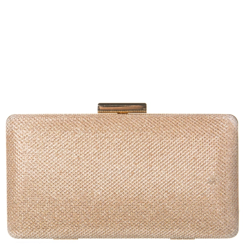 CAPITOLLIUM - CLUTCH RETANGULAR MÉDIA COM GLITER - CHAMPANHE