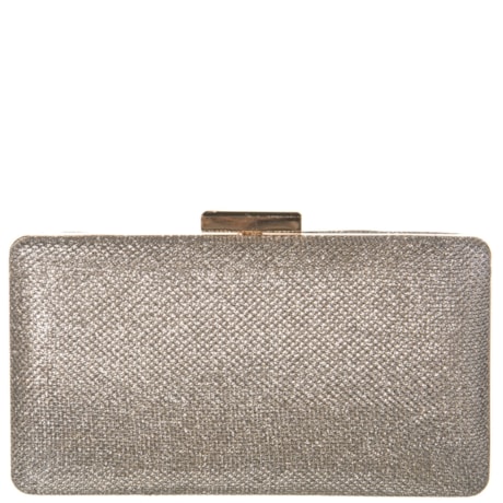 CAPITOLLIUM - CLUTCH RETANGULAR MÉDIA COM GLITER - PRATA