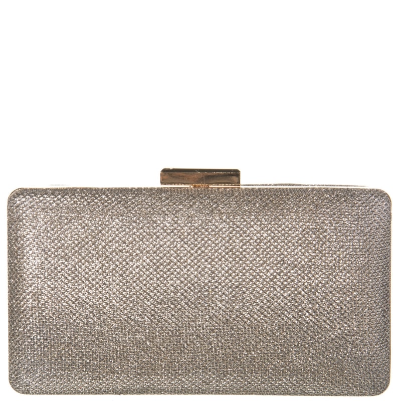 CAPITOLLIUM - CLUTCH RETANGULAR MÉDIA COM GLITER - PRATA