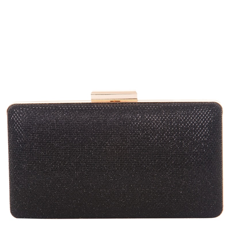 CAPITOLLIUM - CLUTCH RETANGULAR MÉDIA COM GLITER - PRETO