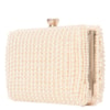 CAPITOLLIUM - CLUTCH RETANGULAR PÉROLAS EM FILEIRAS FECHO CRISTAL REDONDO - DOURADO