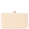 CAPITOLLIUM - CLUTCH RETANGULAR PÉROLAS EM FILEIRAS FECHO CRISTAL REDONDO - DOURADO