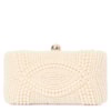 CAPITOLLIUM - CLUTCH RETANGULAR PÉROLAS FECHO BOLA LISA - OFF WHITE