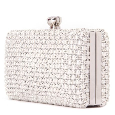 CAPITOLLIUM - CLUTCH RETANGULAR PÉROLAS ONDAS FECHO STRASS - PÉROLA