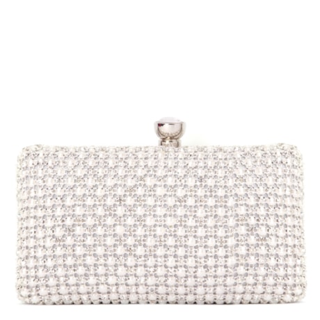 CAPITOLLIUM - CLUTCH RETANGULAR PÉROLAS ONDAS FECHO STRASS - PÉROLA