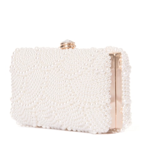 CAPITOLLIUM - CLUTCH RETANGULAR PÉROLAS PEQUENAS E GRANDES - PÉROLA