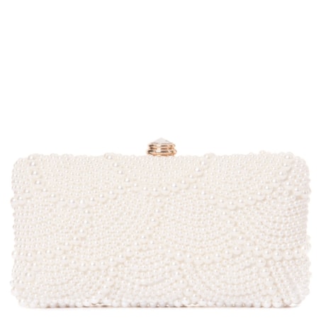 CAPITOLLIUM - CLUTCH RETANGULAR PÉROLAS PEQUENAS E GRANDES - PÉROLA