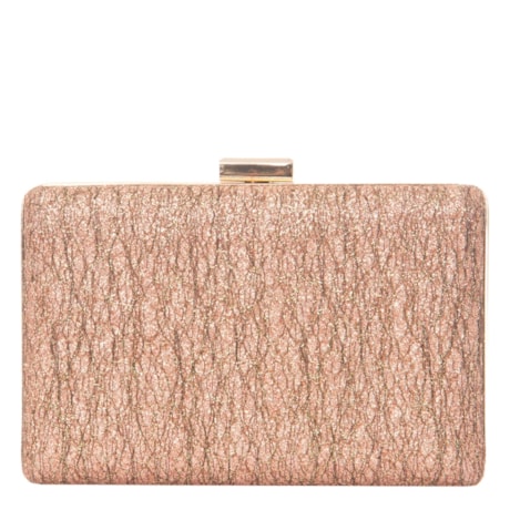 CAPITOLLIUM - CLUTCH RETANGULAR RÚSTICA COM GLITER - DOURADO