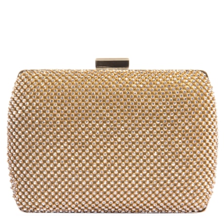 CAPITOLLIUM - CLUTCH RETANGULAR STRASS FECHO STRASS - DOURADO