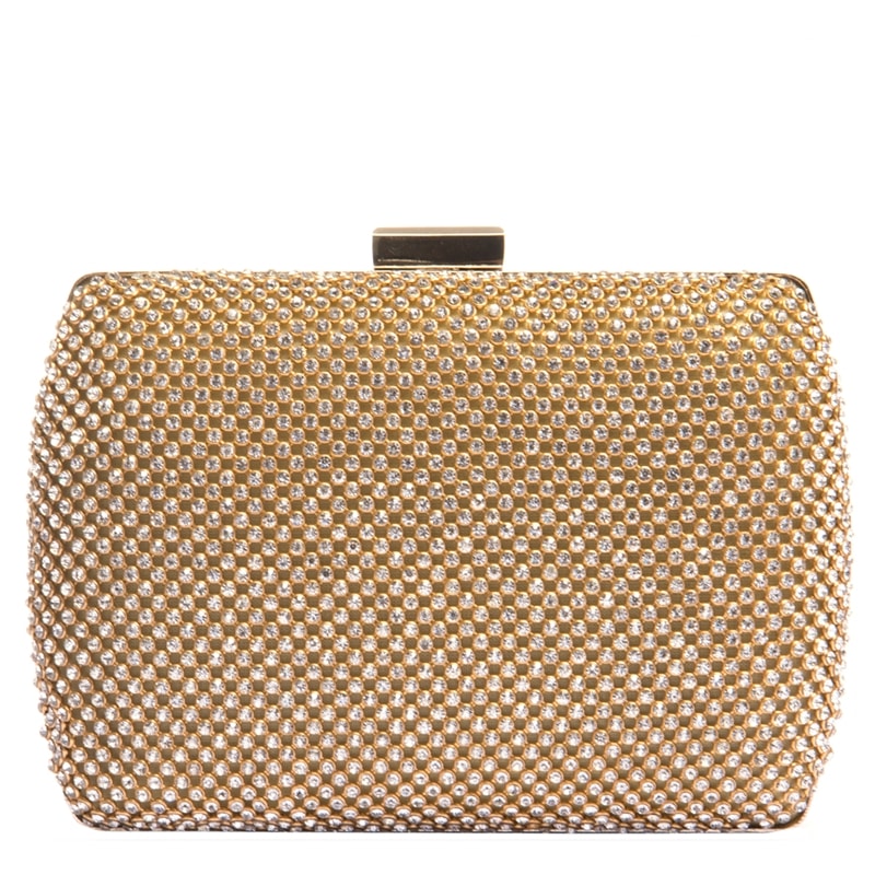 CAPITOLLIUM - CLUTCH RETANGULAR STRASS FECHO STRASS - DOURADO