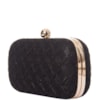 CAPITOLLIUM - CLUTCH TECIDO TRABALHADO FECHO BOLA LISA - PRETO