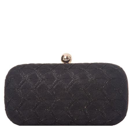 CAPITOLLIUM - CLUTCH TECIDO TRABALHADO FECHO BOLA LISA - PRETO