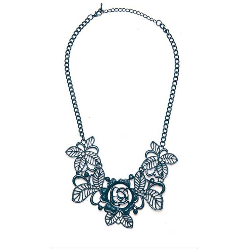 CAPITOLLIUM - COLAR COLORS FLOR E FOLHAS METAL - VERDE