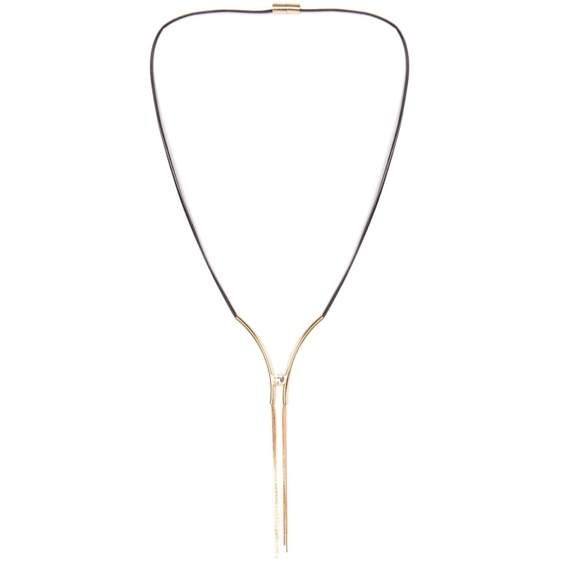 CAPITOLLIUM COLAR CURTO DOURADO FRANJAS - PRETO C/ DOURADO