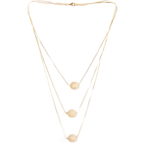 CAPITOLLIUM COLAR DOURADO 3 CORRENTES BOLAS - DOURADO