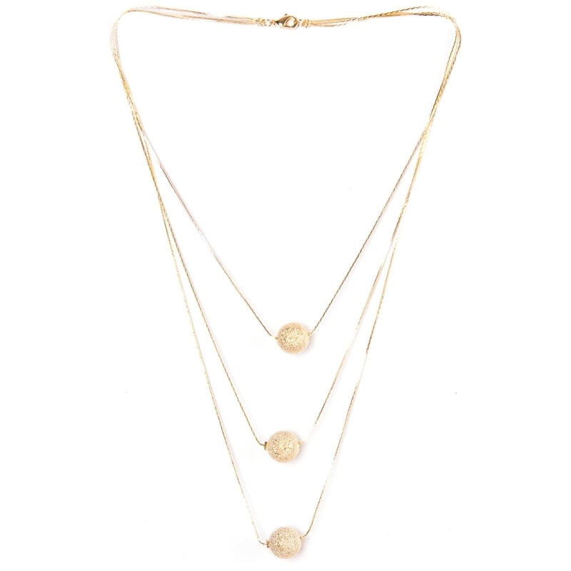 CAPITOLLIUM COLAR DOURADO 3 CORRENTES BOLAS - DOURADO