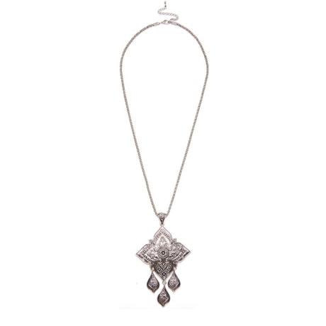 CAPITOLLIUM - COLAR ETNICO PLACA ESTRELA METAL - PRATA