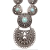 CAPITOLLIUM - COLAR ETNICO PLACAS METAL RESINA TURQUESA - PRATA