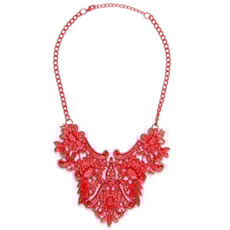 CAPITOLLIUM - COLAR FLORES METAL COLOR - VERMELHO