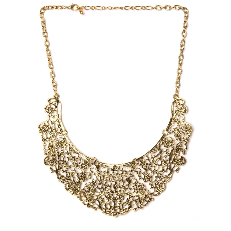CAPITOLLIUM - COLAR PLACAS RENDADAS - OURO VELHO