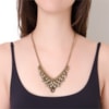 CAPITOLLIUM - COLAR REDE METAL COM CRISTAIS - DOURADO