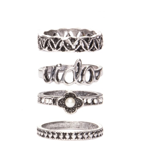 CAPITOLLIUM CONJUNTO ANÉIS BOHO - PRATA