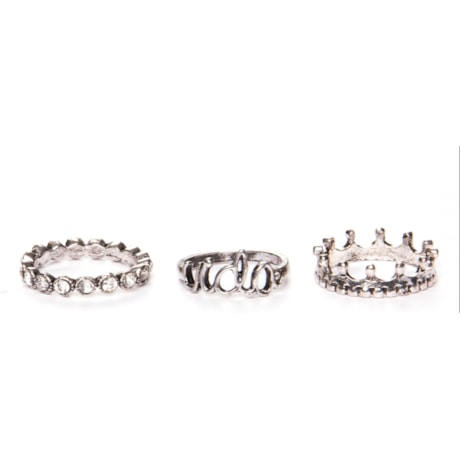 CAPITOLLIUM CONJUNTO DE ANÉIS QUEEN - PRATA