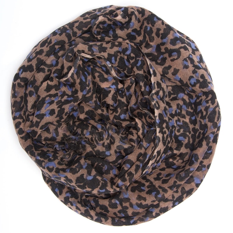 CAPITOLLIUM - ECHARPE ANIMAL PRINT 100% LÃ - MARROM
