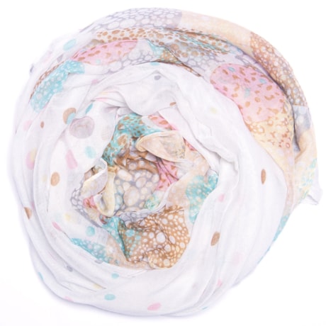 CAPITOLLIUM - ECHARPE BOLAS ESTAMPADAS - OFF WHITE