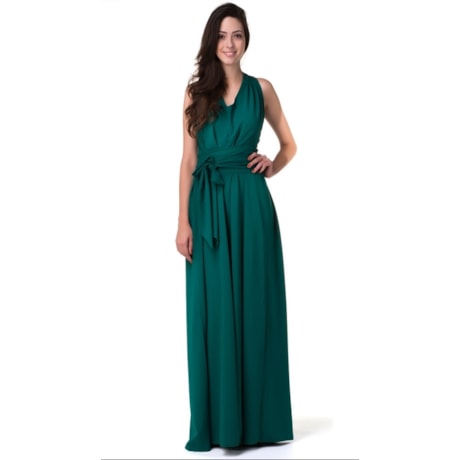 CAPITOLLIUM EXCLUIVE - VESTIDO LONGO DECOTE V - AZUL