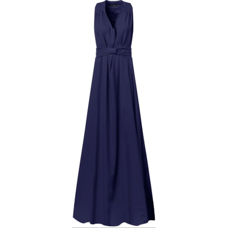 CAPITOLLIUM EXCLUIVE - VESTIDO LONGO DECOTE V - AZUL