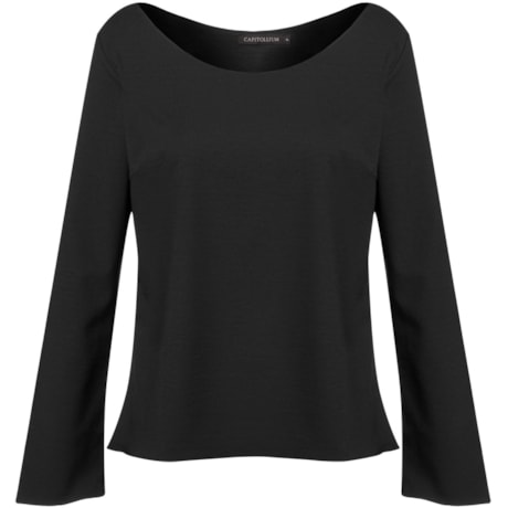 CAPITOLLIUM EXCLUSIVE - BLUSA AMPLA MANGA SINO - PRETO