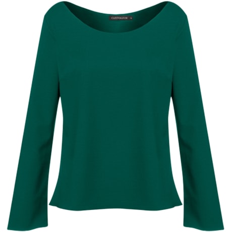 CAPITOLLIUM EXCLUSIVE - BLUSA AMPLA MANGA SINO - VERDE