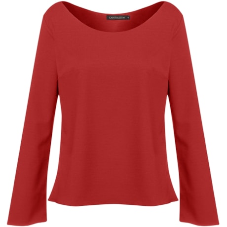 CAPITOLLIUM EXCLUSIVE - BLUSA AMPLA MANGA SINO - VERMELHO