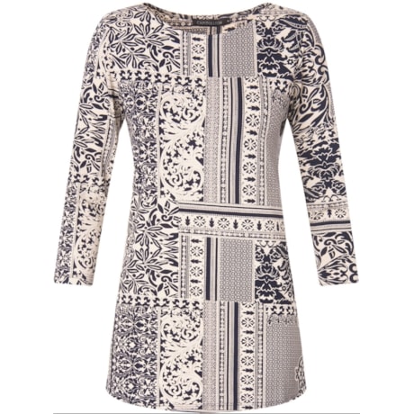 CAPITOLLIUM EXCLUSIVE BLUSA DECOTE CANOA MANGA 3/4 - ARABESCO