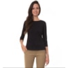 CAPITOLLIUM EXCLUSIVE - BLUSA JAQUARD FLORAL DECOTE CANOA - PRETO