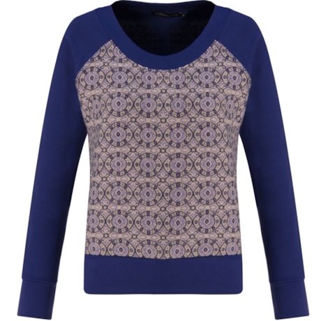 CAPITOLLIUM EXCLUSIVE - BLUSA MANGA LONGA JACQUARD ESTAMPADO - AZUL