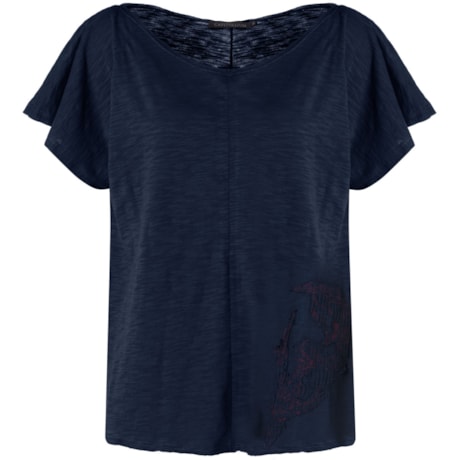 CAPITOLLIUM EXCLUSIVE - T-SHIRT AMPLA DETALHE PÁSSARO - MARINHO