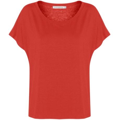 CAPITOLLIUM EXCLUSIVE - T-SHIRT MALHA BASICA AMPLA - CORAL