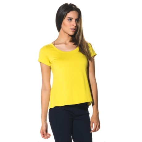 CAPITOLLIUM EXCLUSIVE - T-SHIRT MALHA BASICA DECOTE REDONDO - AMARELO