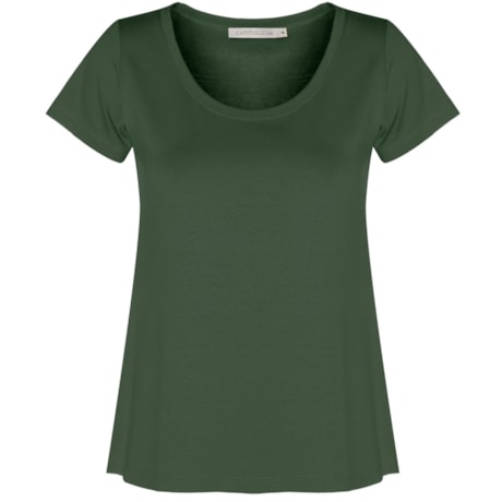 CAPITOLLIUM EXCLUSIVE - T-SHIRT MALHA BASICA DECOTE REDONDO - VERDE