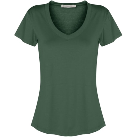 CAPITOLLIUM EXCLUSIVE -  T-SHIRT MALHA BÁSICA DECOTE V - VERDE CAPITOLLIUM EXCLUSIVE -  T-SHIRT MALHA BÁSICA DECOTE V - VERDE