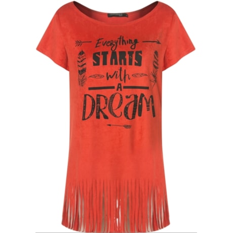CAPITOLLIUM EXCLUSIVE - T-SHIRT SUEDE FRANJAS ESTAMPA EVERYTHING - PRETO