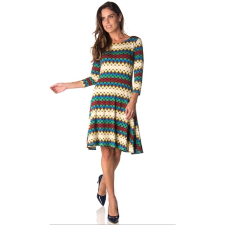 CAPITOLLIUM EXCLUSIVE - VESTIDO MALHA ESTAMPADO EVASÊ - AZUL