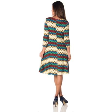 CAPITOLLIUM EXCLUSIVE - VESTIDO MALHA ESTAMPADO EVASÊ - AZUL